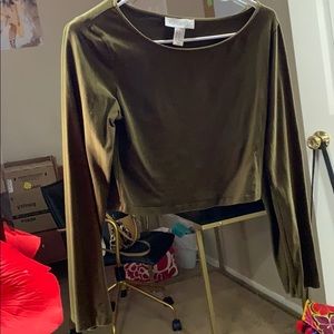 Casual olive green top